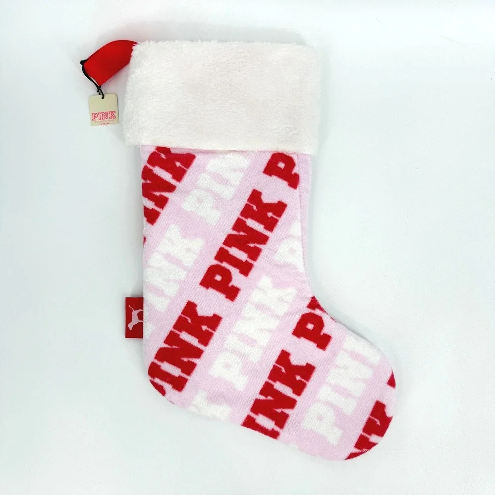 New Victoria's Secret PINK Christmas Holiday Stocking Logo